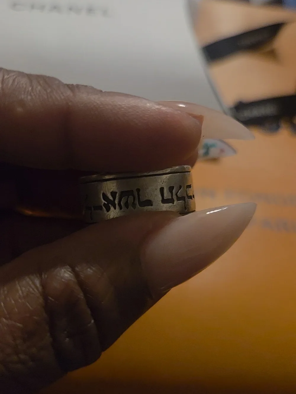 James Avery Silver Engraved Spinner Ring